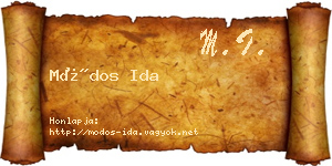 Módos Ida névjegykártya