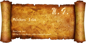 Módos Ida névjegykártya